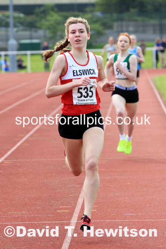 Womens Under-17s 1500 metres, 2023 North Eastern Track and Field Champs., Middlesbrough Sports Village, Middlesbrough. Photo: David T. Hewitson/Sports for All Pics